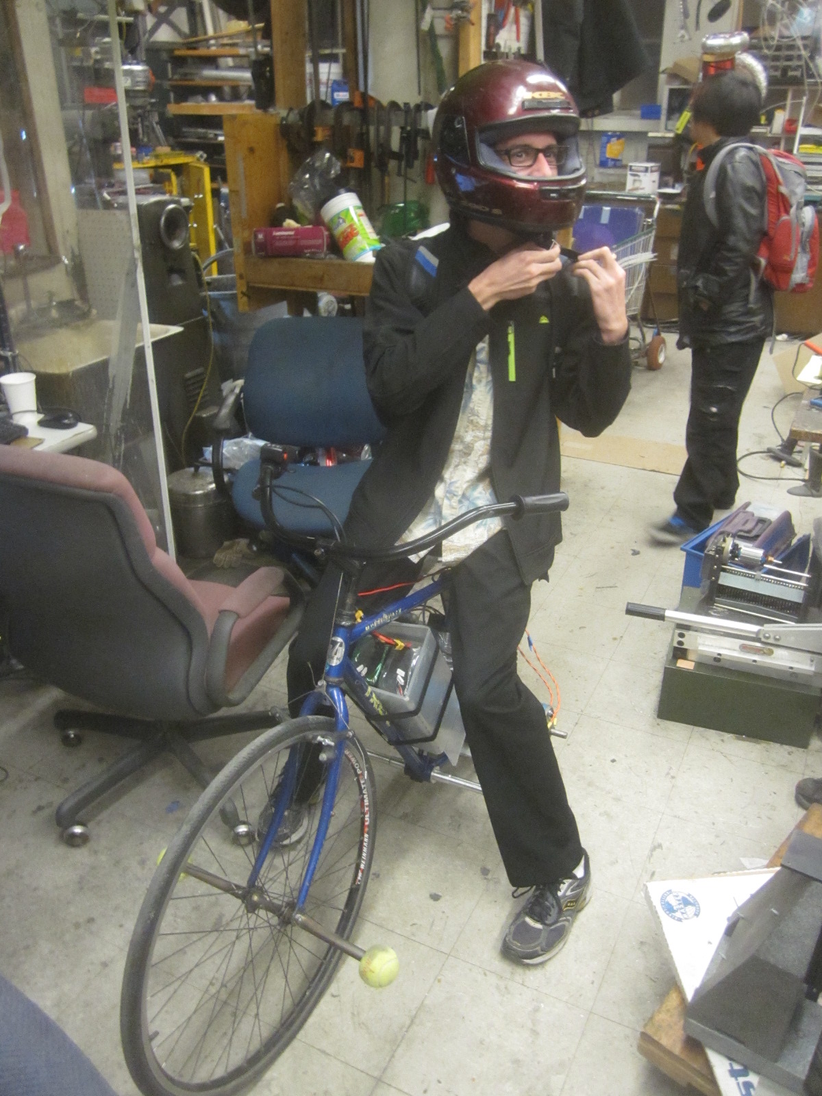 Mike prepares for a test ride